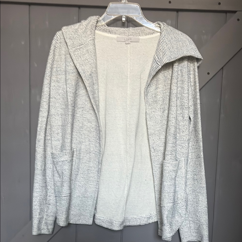 LOFT Women's Gray Striped Sweater